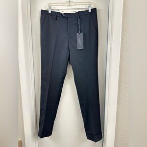 NWT Exibit Men’s Classic Navy Blue Slack Dress Pants 48 33*32 Made in Italy